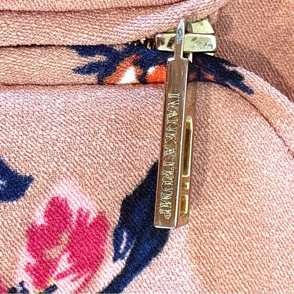 Ivanka Trump Pink Floral Bomber Jacket Silk Lined Vibrant Zip-Up Size 2 - Picture 7 of 9